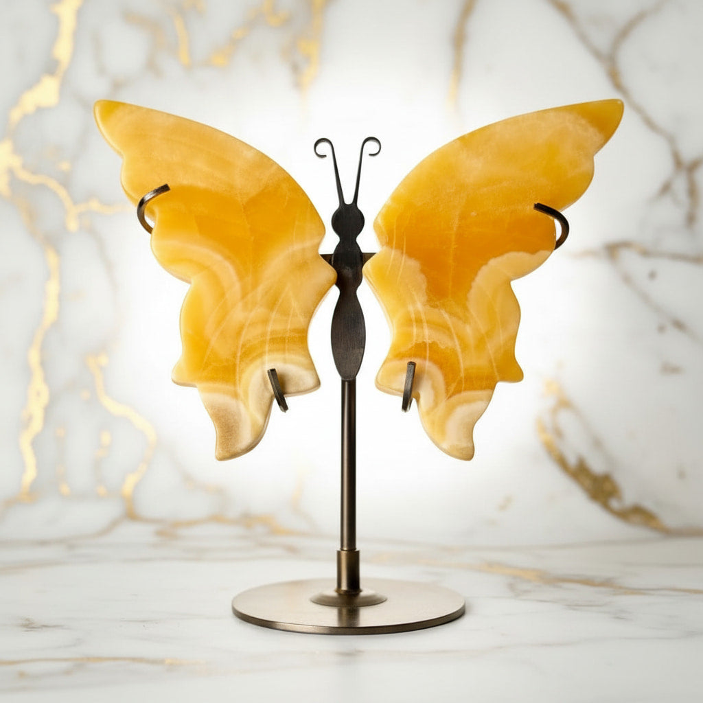 Calcit Schmetterling - Strahlend gelbe Flügel CrystalScents
