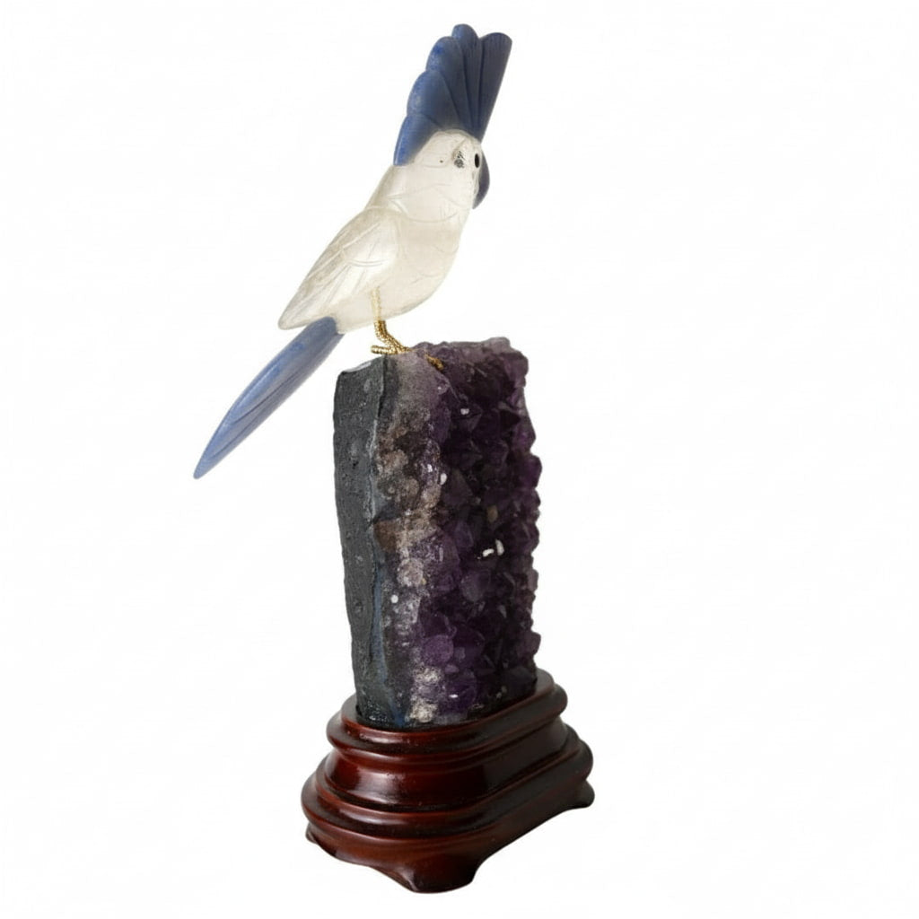 Amethystdruse – Mit Bergkristall Vogel CrystalScents