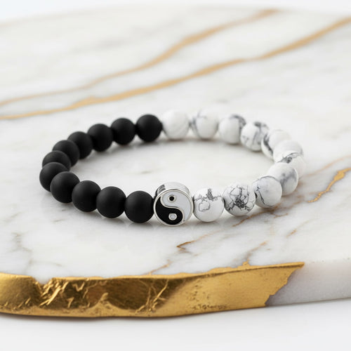 Howlit Vulkanstein Armband - Yin & Yang CrystalScents