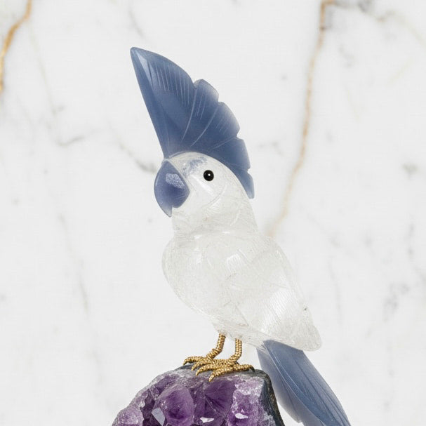 Amethystdruse – Mit Bergkristall Vogel CrystalScents