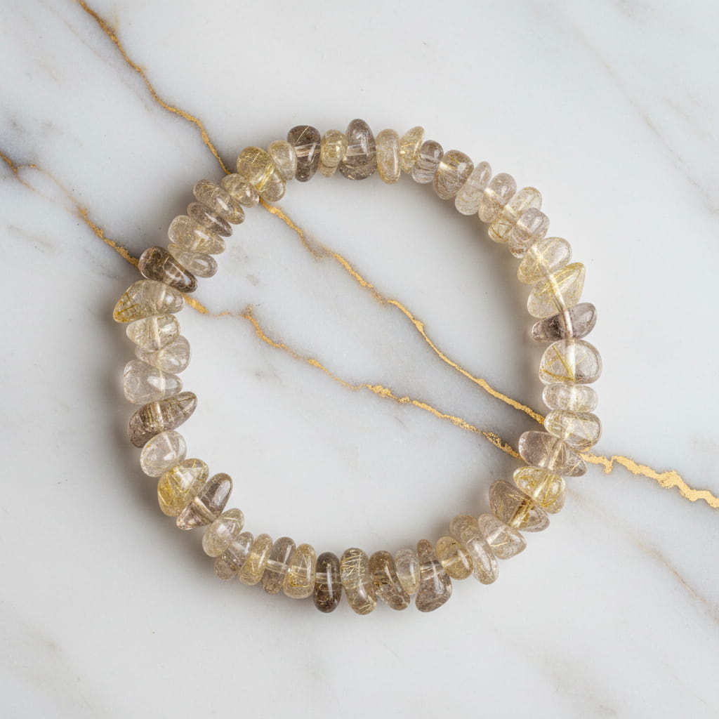 Rutilquarz Splitter Armband – Fokus & Klarheit