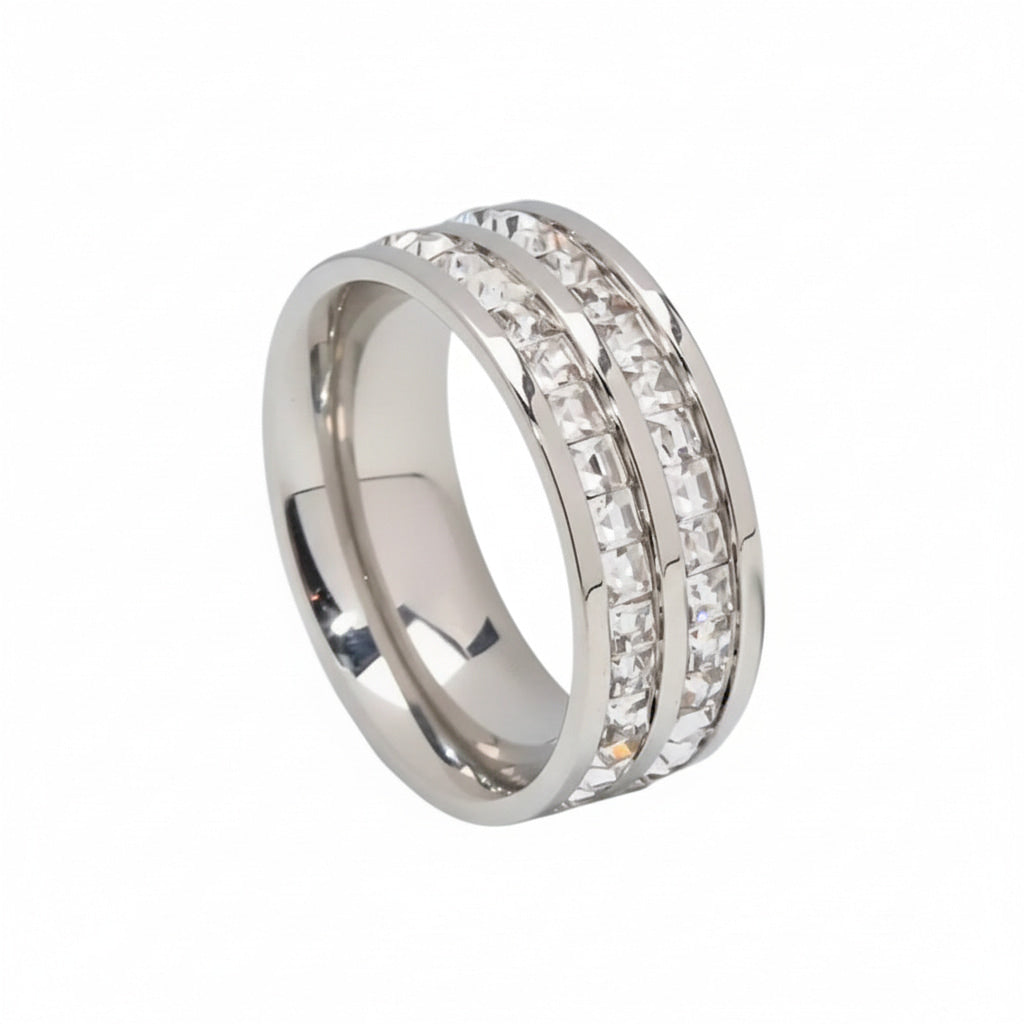 Ring Silber – mit zwei Strassreihen CrystalScents