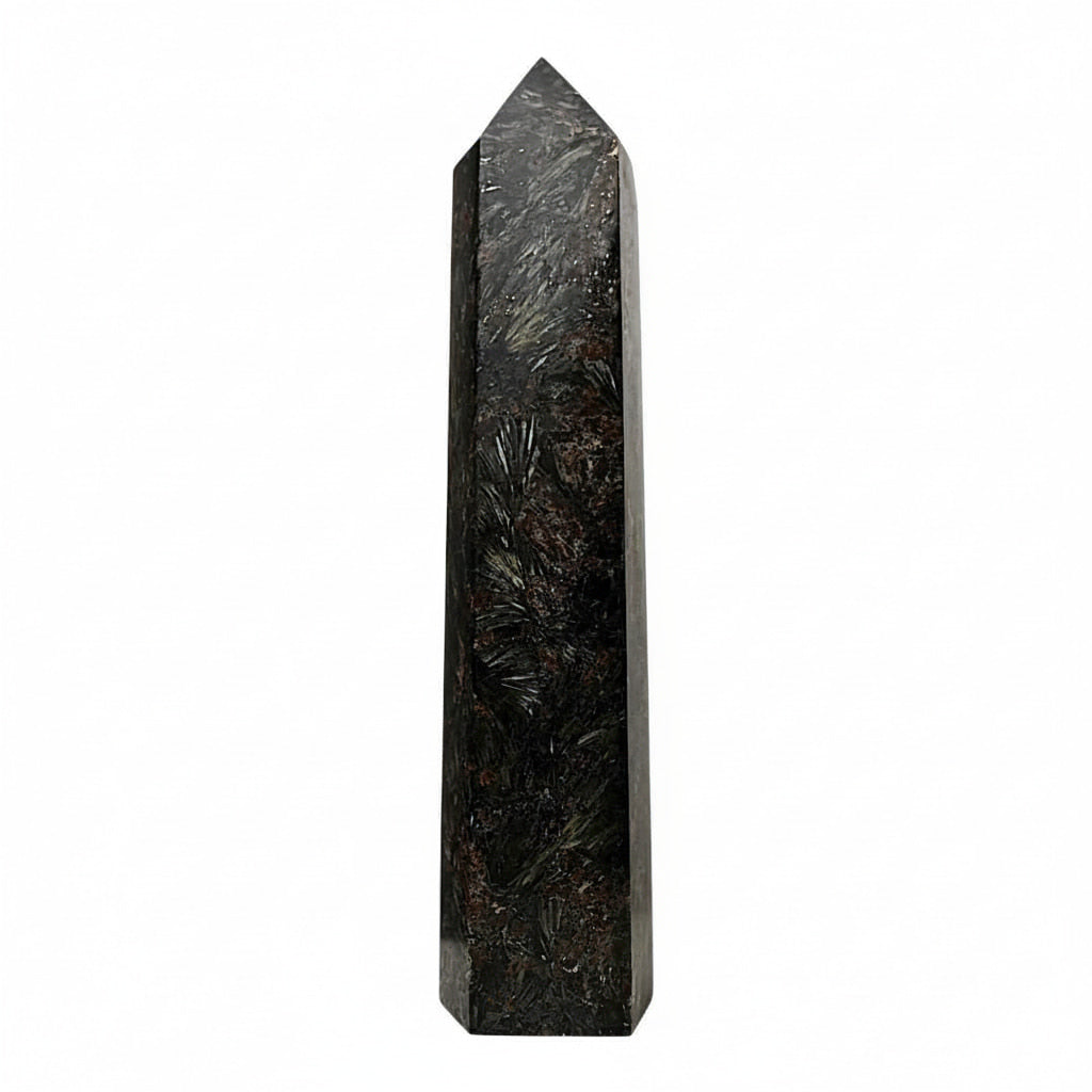 Astrophyllit Granat Obelisk – Naturjuwel mit Struktur CrystalScents