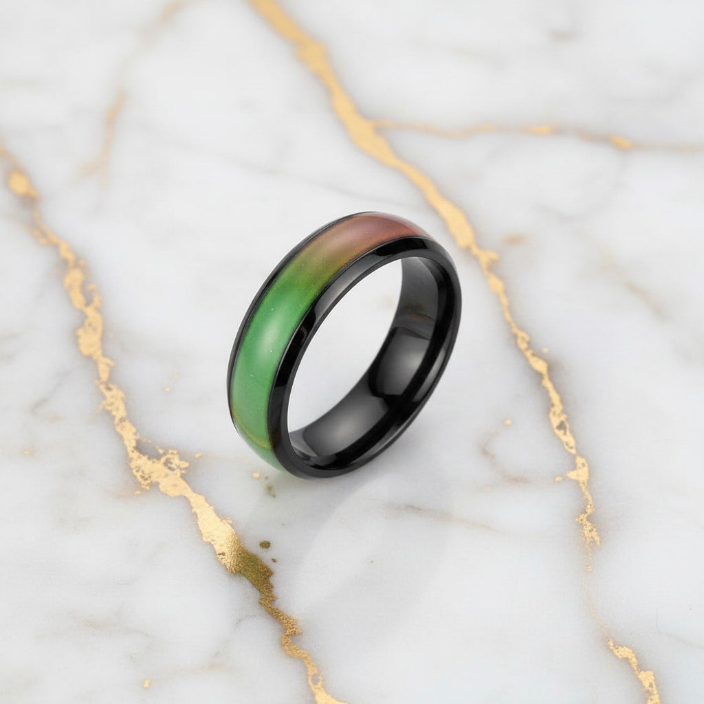 Emotionsring schwarz – Schmuckstück, das Gefühle stilvoll ausdrückt CrystalScents