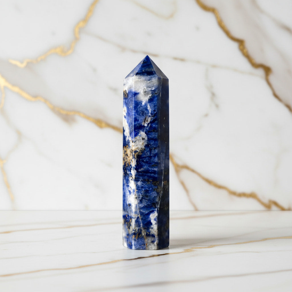 Sodalit Obelisk – Kraftvolles Naturjuwel JETZT sichern CrystalScents