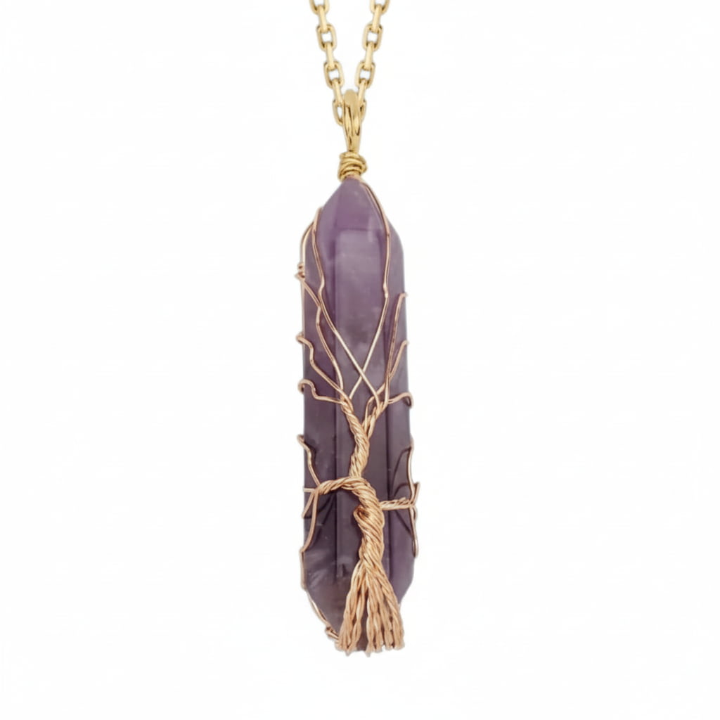 Amethyst Halskette – Goldverzierter Doppelender für Harmonie & Eleganz CrystalScents