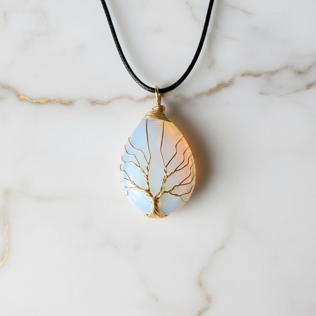 Opalit Halskette – Golden Verziert JETZT entdecken CrystalScents