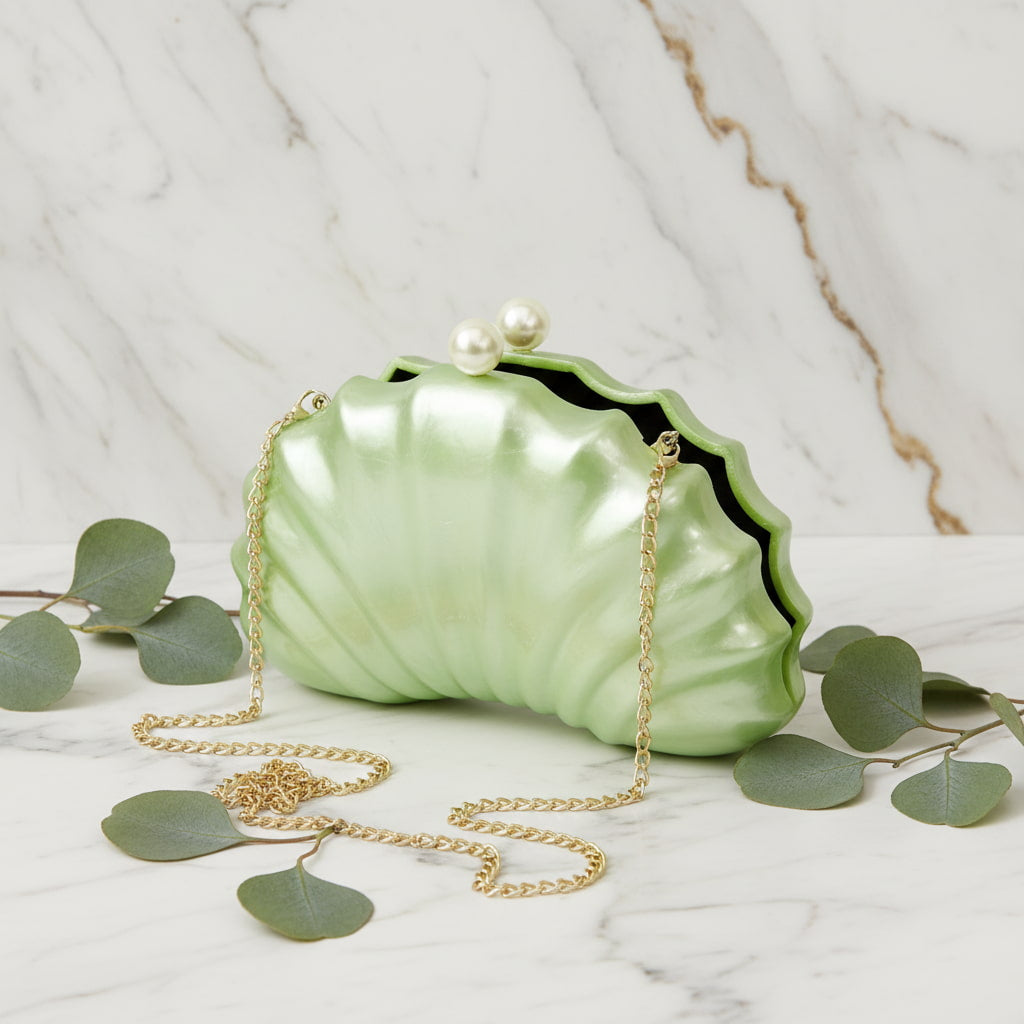 Clutch – Perlmutt-Handtasche in edlem Grün CrystalScents