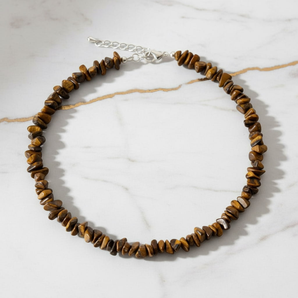 Tigerauge Splitter Halskette – Energie & Charakter