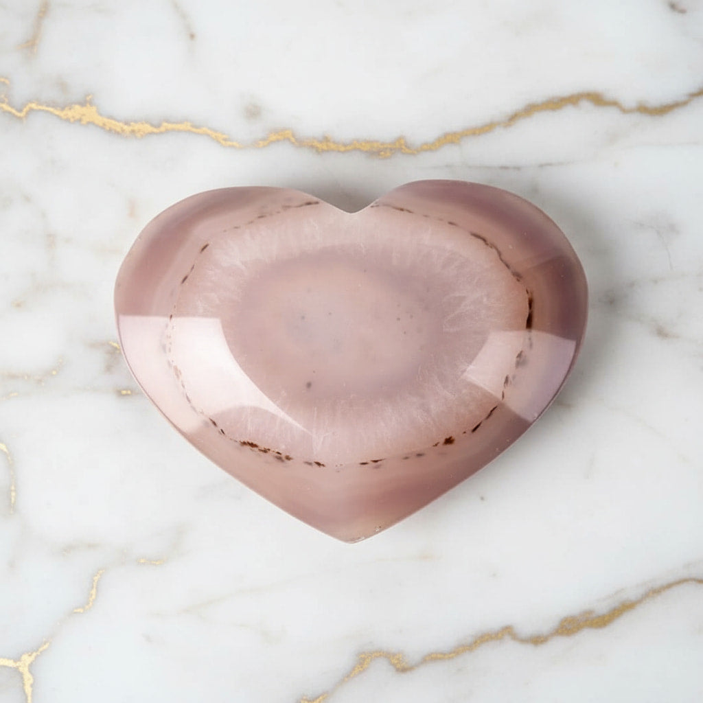 Achat Herz Rosa – Glücksbringer mit funkelnder Druse CrystalScents