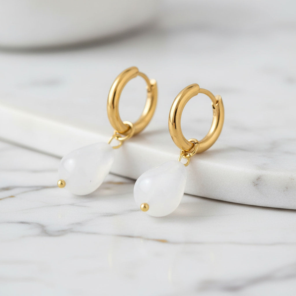 Bergkristall Ohrringe Gold Kristall Edelstein Schmuck CrystalScents
