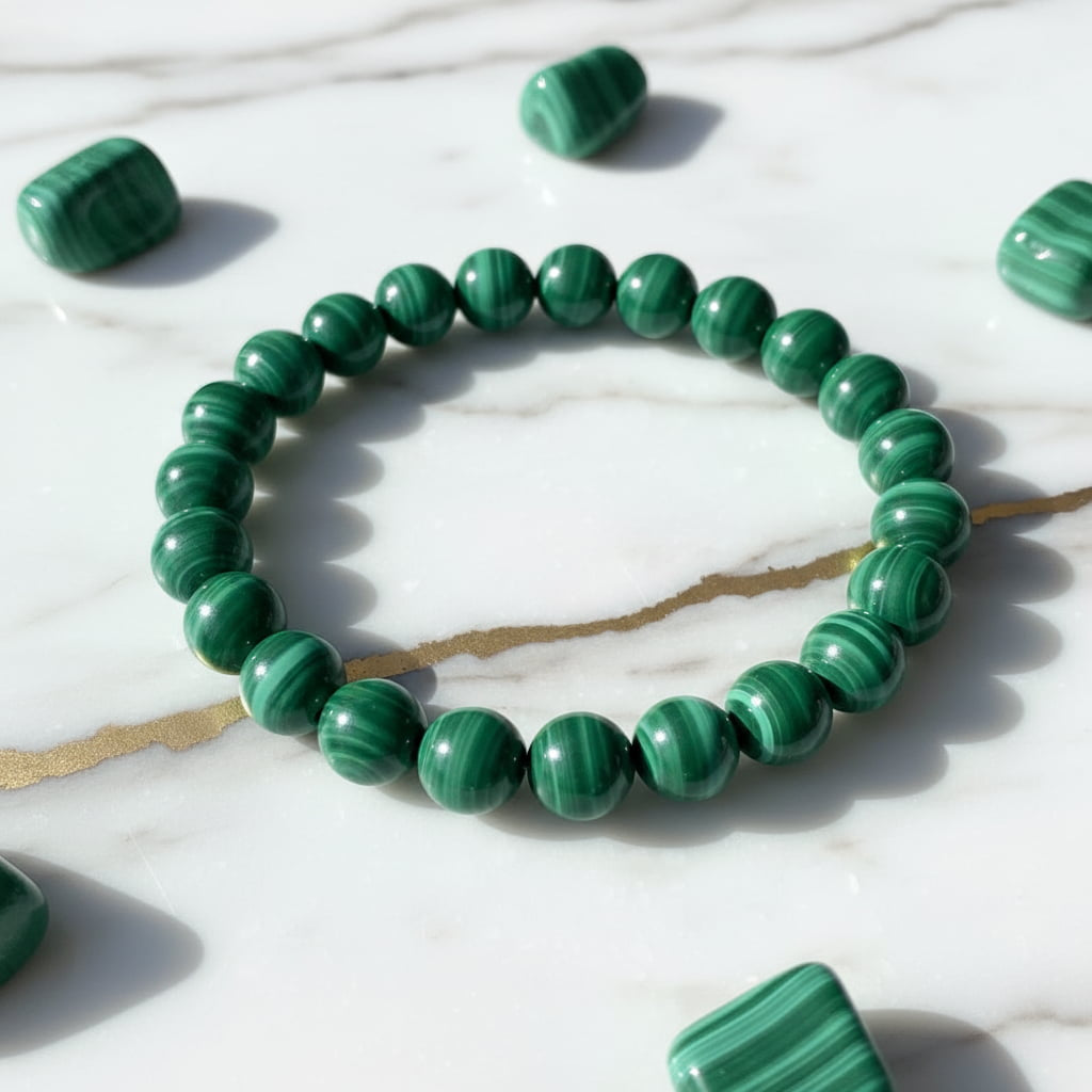 Malachit Kugelarmband – Eleganter Schimmer