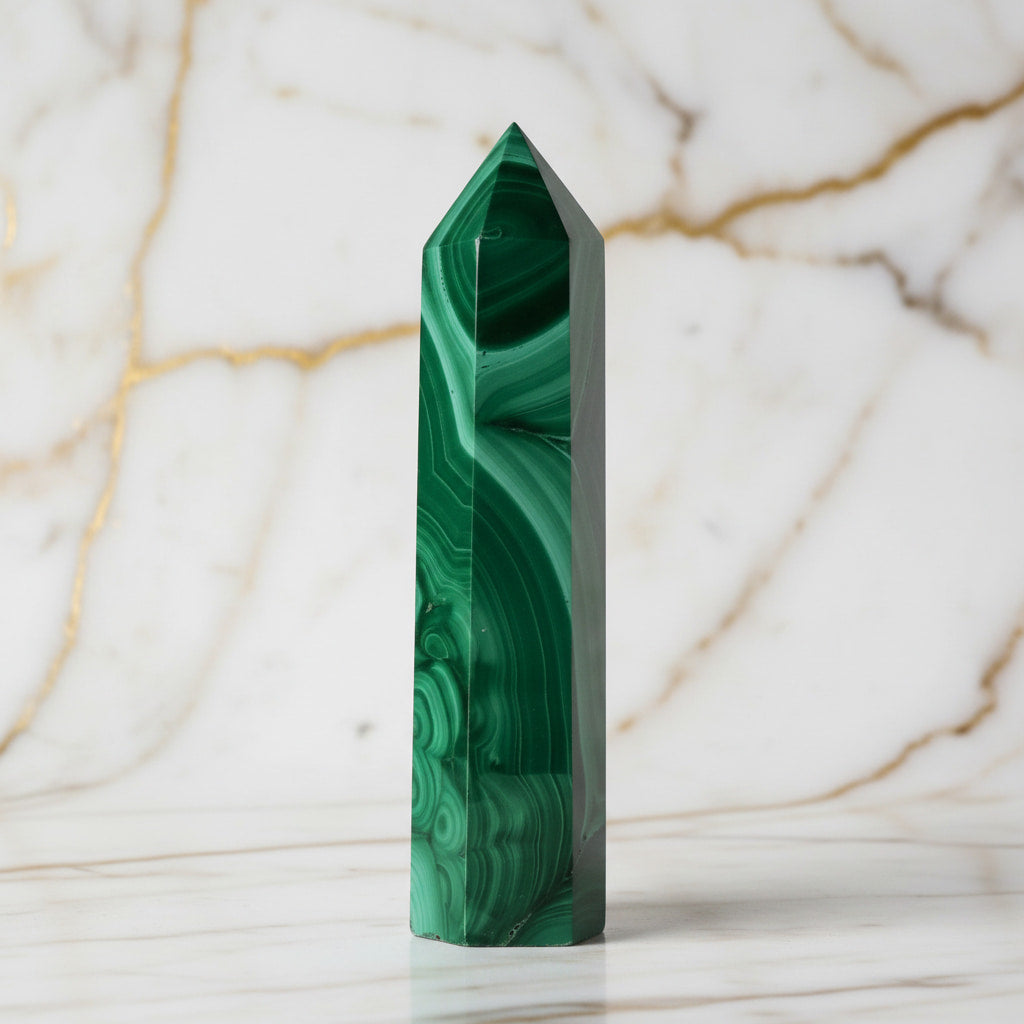 Malachit Obelisk – Kraftstein in Grün JETZT sichern CrystalScents