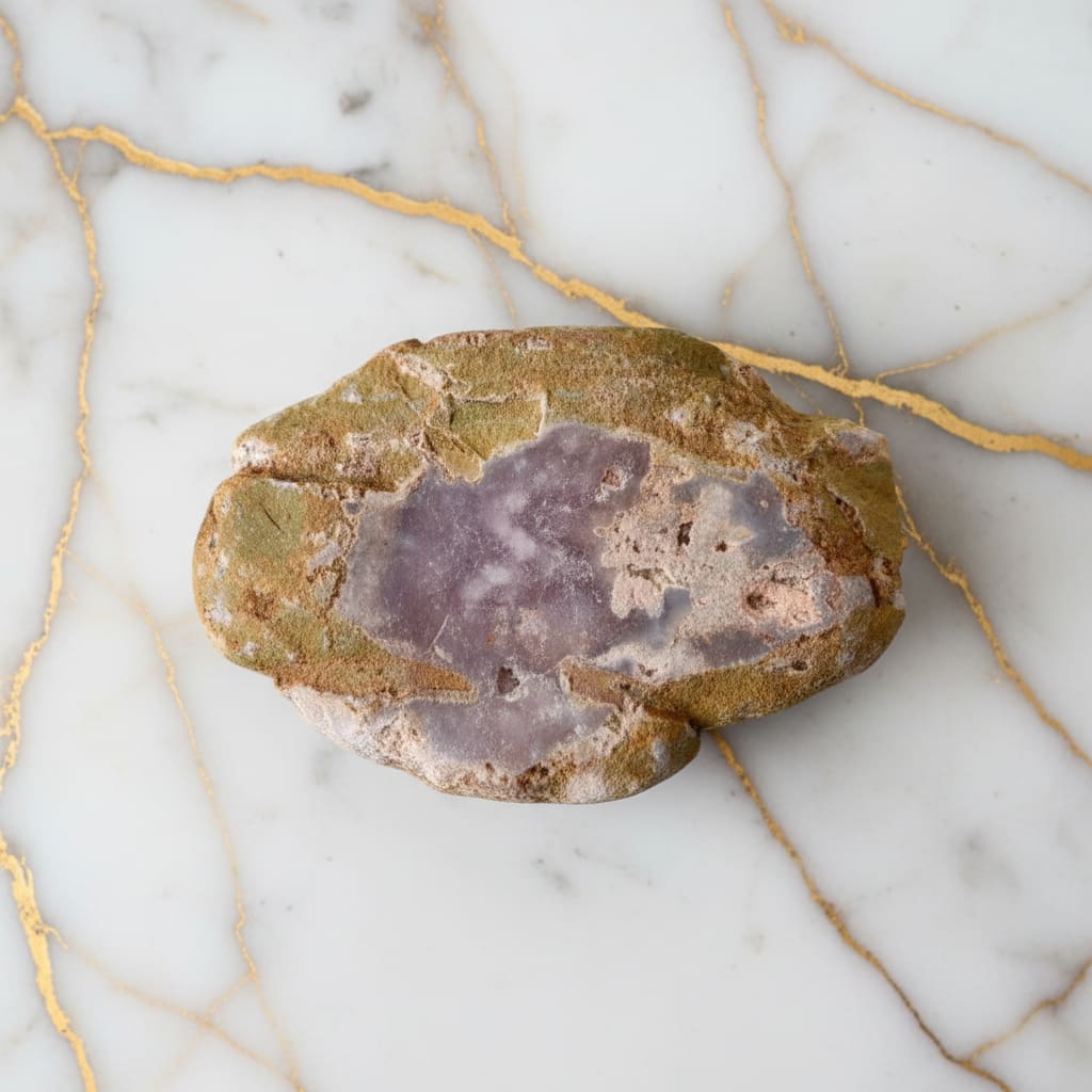 Amethyst Scheibe – Glitzerndes Rosa