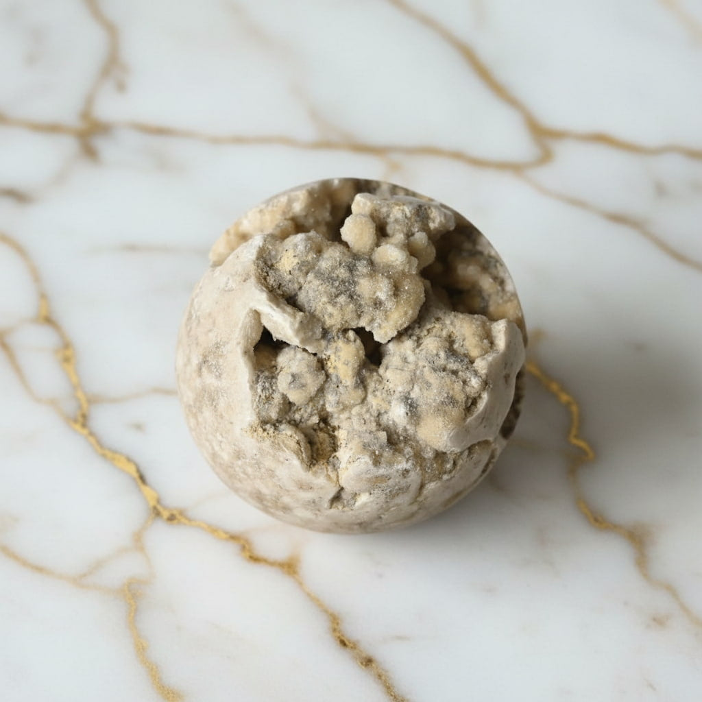 Kristallkugel – Weiße Druzy-Kugel für Schutz CrystalScents