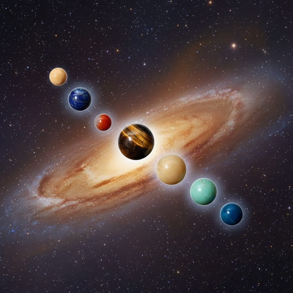 Kristall Set „Die neun Planeten“ - Schatulle für Entdecker CrystalScents