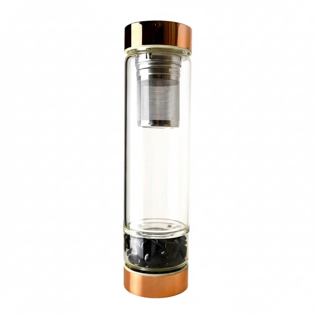 Obsidian Glasflasche – Tee unterwegs CrystalScents