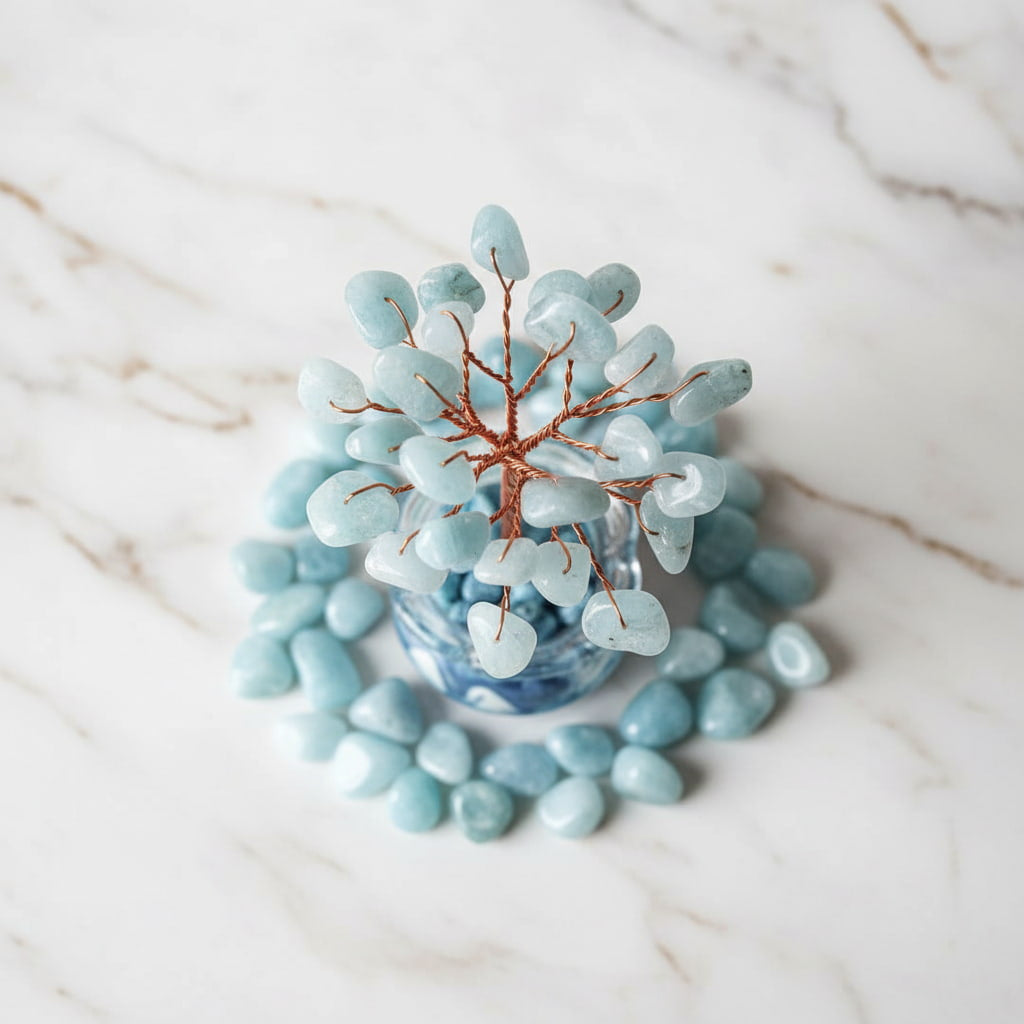 Mini Aquamarin Baum – Leichtigkeit & Natur CrystalScents