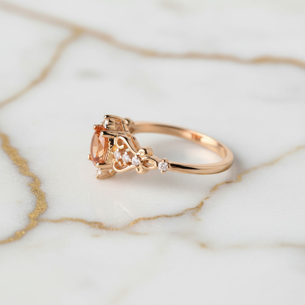 Ring mit orangem Stein – elegantes Schmuckstück für warme Akzente