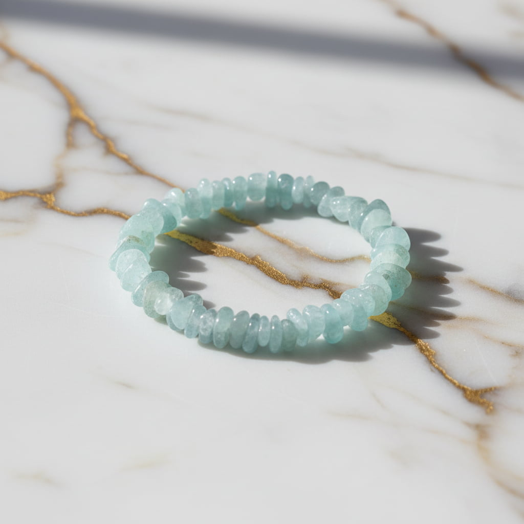 Aquamarin Splitterarmband – Klarheit & Stärke