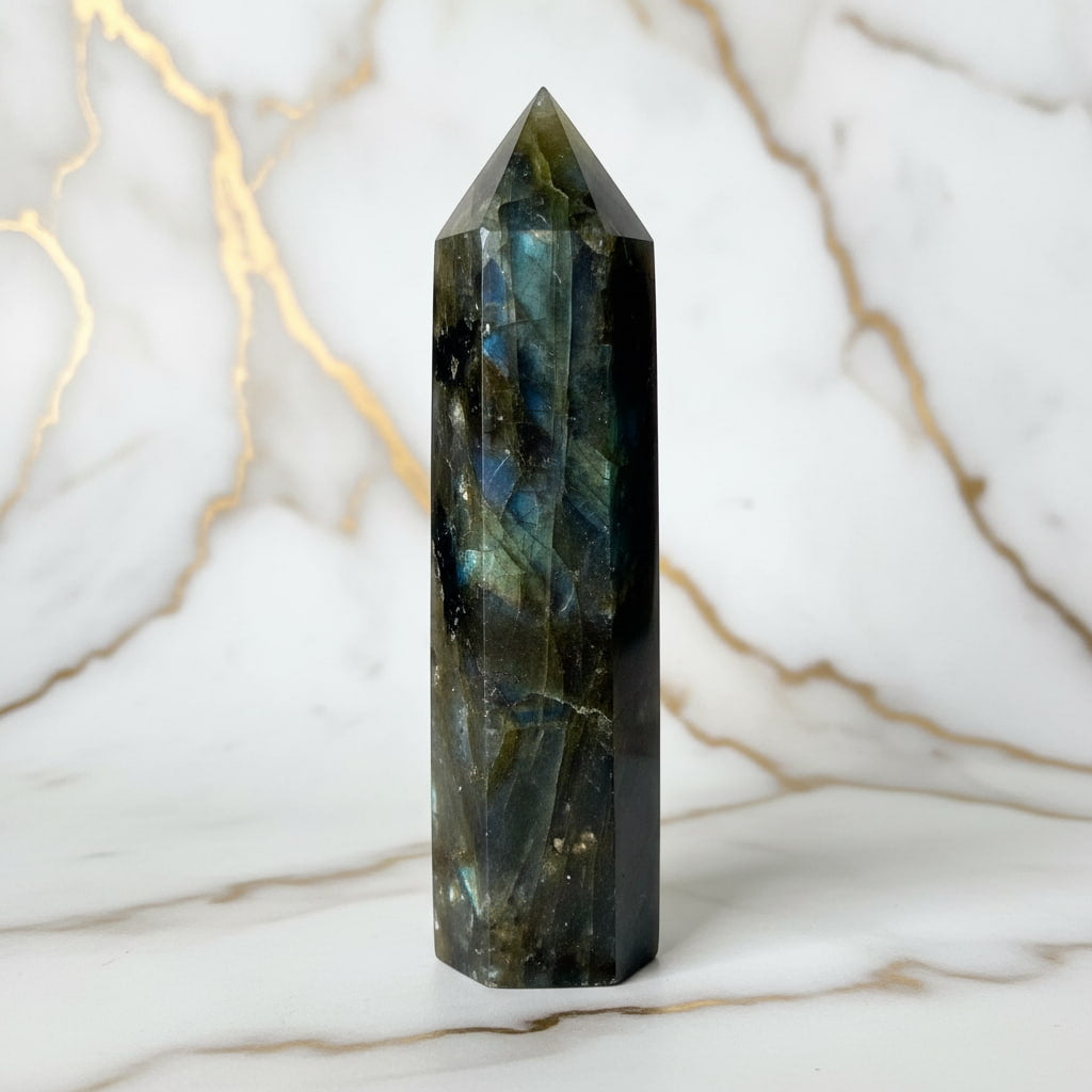 Labradorit Obelisk – Inspiration & Ruhe