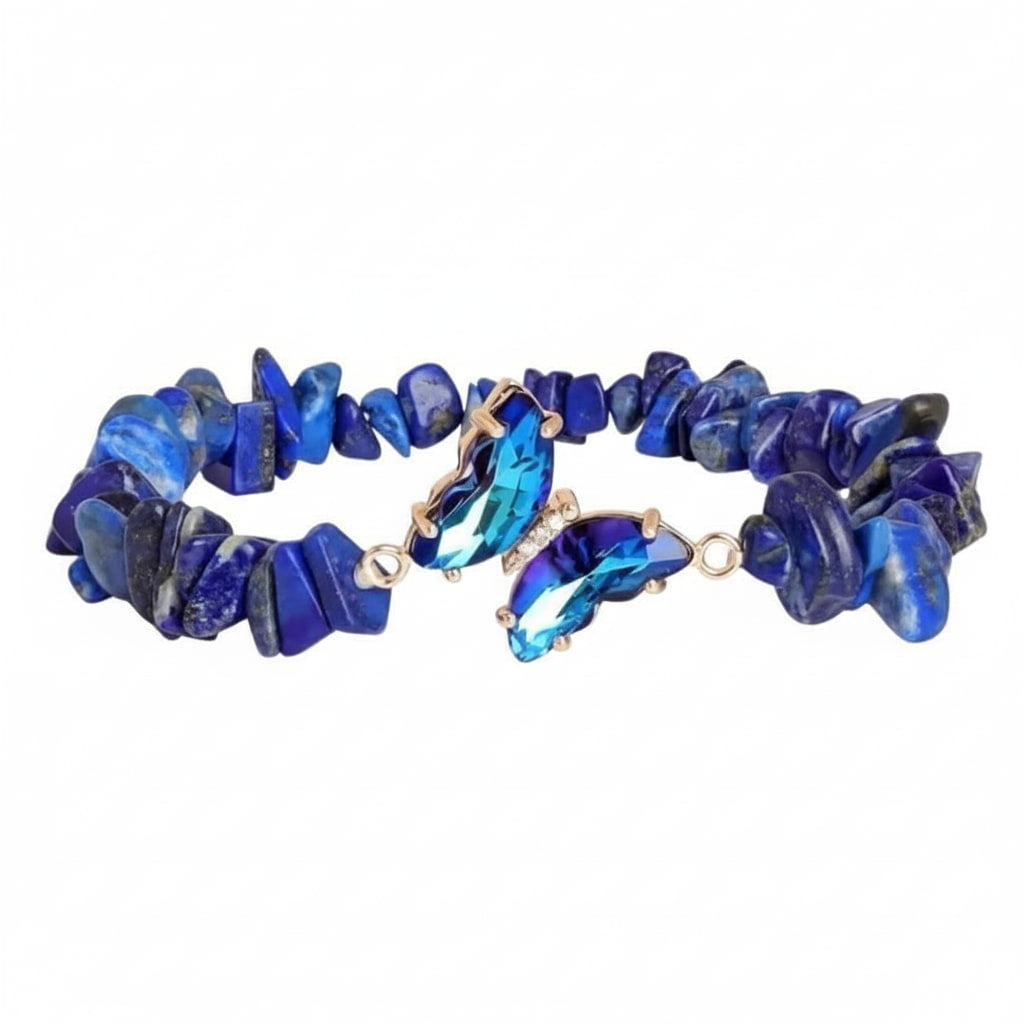 Lapislazuli Splitter Armband - Schmetterling