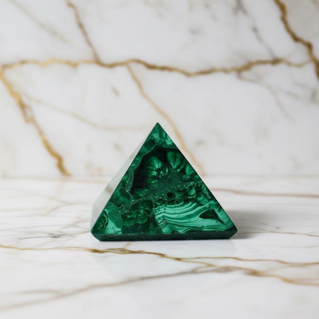 Malachit Pyramide – Naturmuster in geometrischer Form CrystalScents