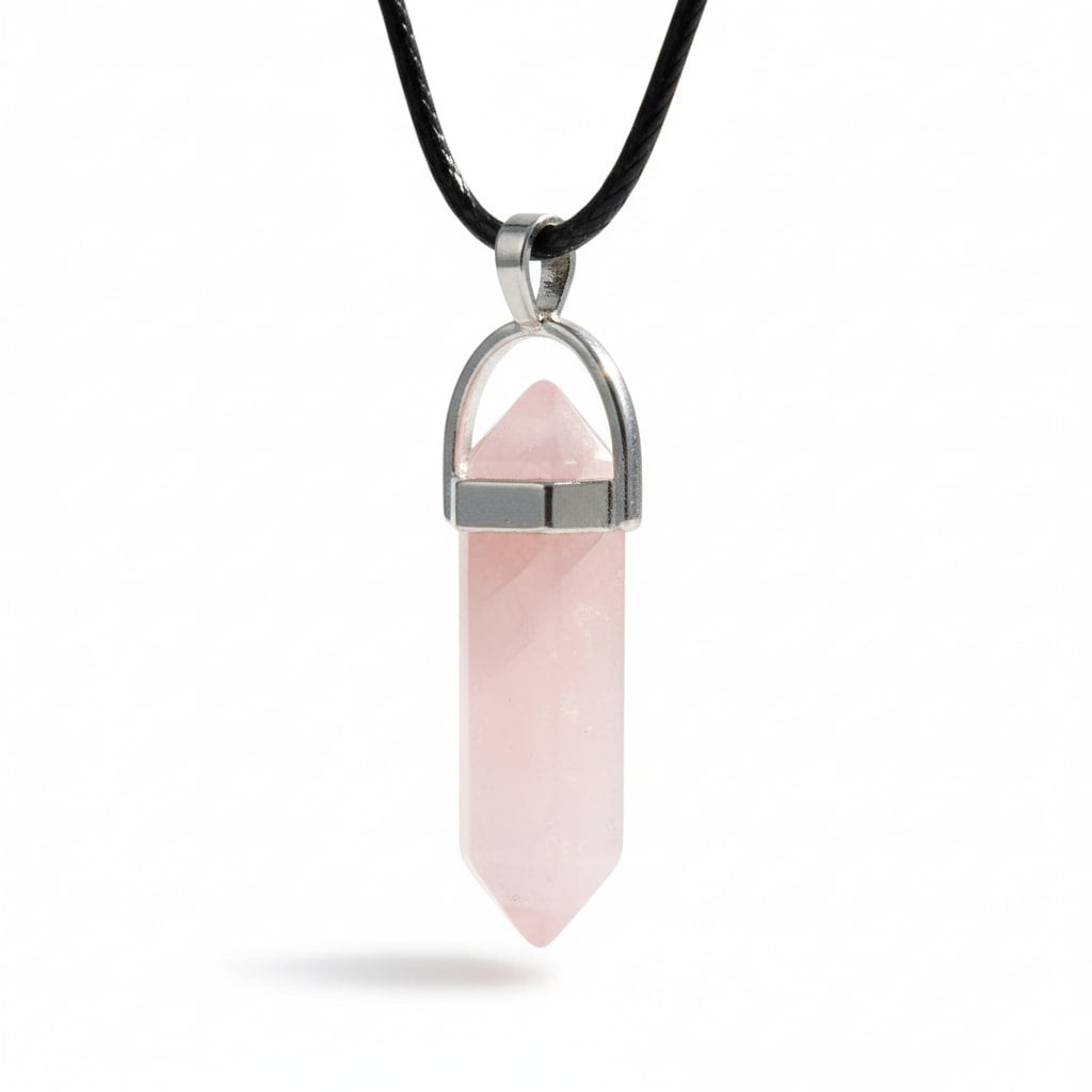 Rosenquarz Halskette - Doppelender CrystalScents