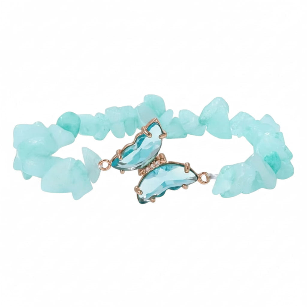 Amazonit Splitterarmband - Schmetterling CrystalScents