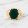Onyx Ring Gold - grüner ovaler Kristall CrystalScents
