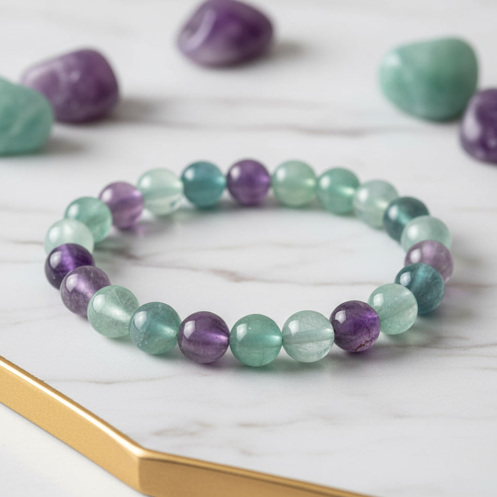 Fluorit Kugelarmband – Inspiration & Harmonie CrystalScents