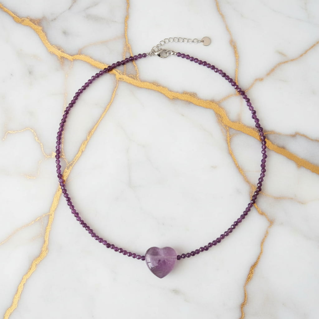 Amethyst Herz Halskette – Inspiration, Liebe & Harmonie CrystalScents