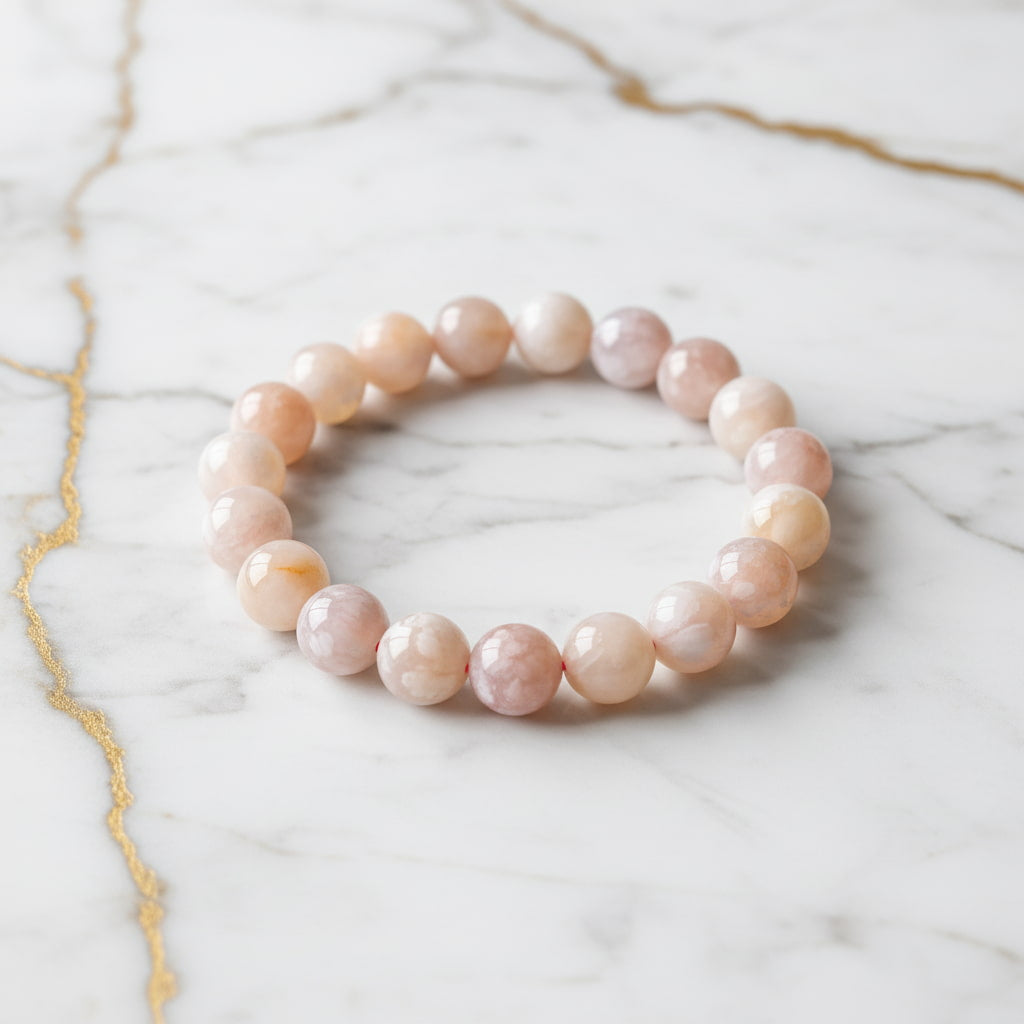 Achat Kugelarmband - Kirschblütentraum