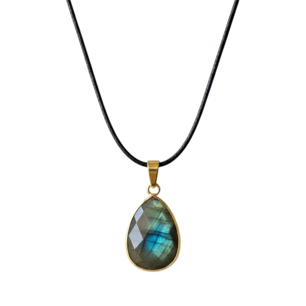 Labradorit Halskette - Facettierter Schimmer CrystalScents