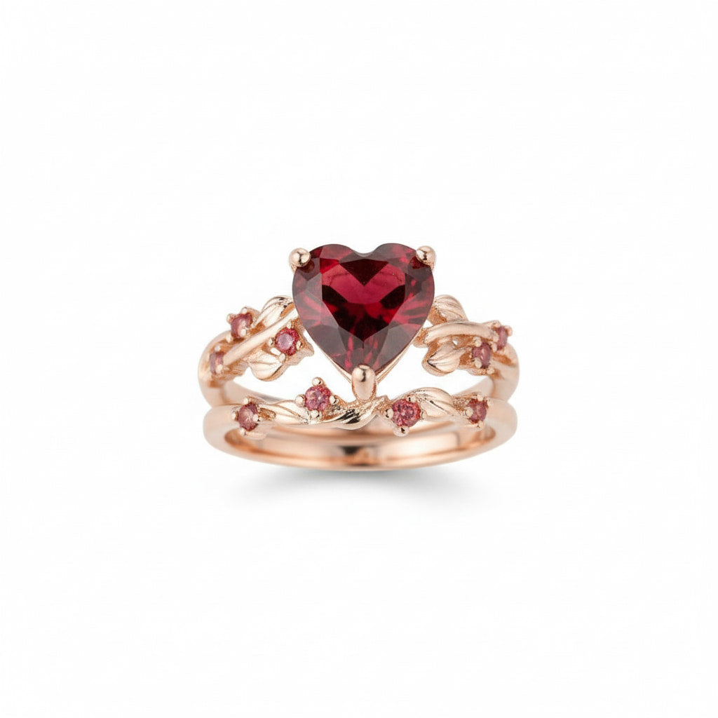 Ring – 2-teiliger mit rotem Herz CrystalScents
