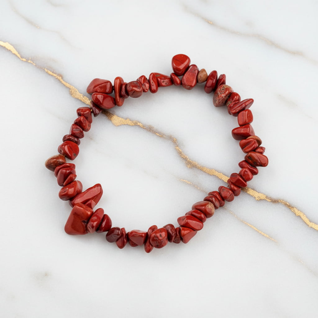 Roter Jaspis Splitterarmband – Kraftvolles Schmuckstück CrystalScents