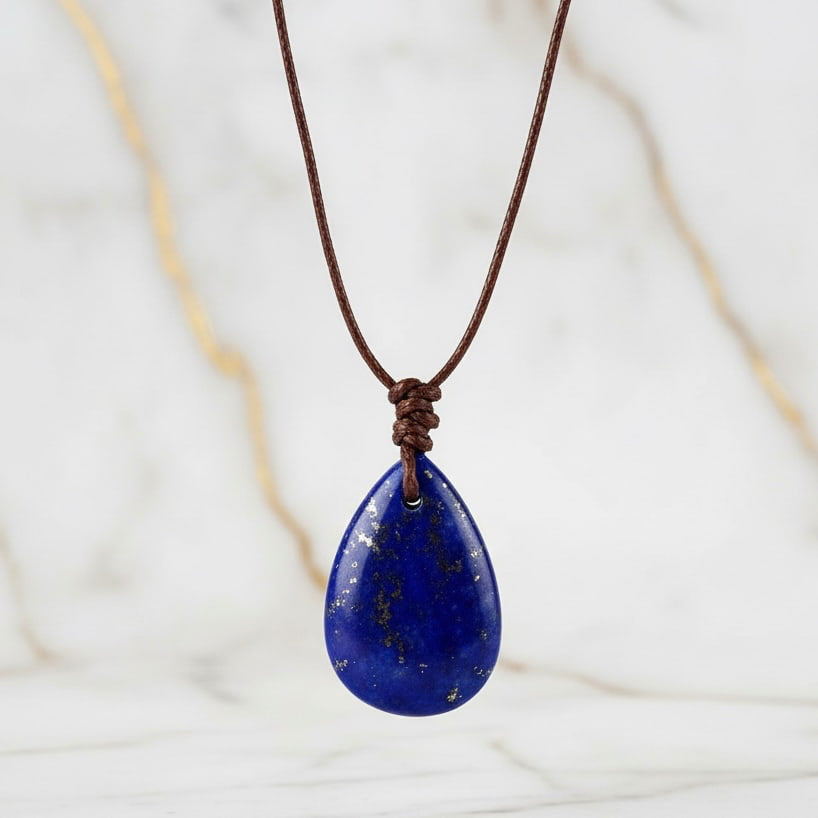 Lapislazuli Halskette - Tropfenförmiger Anhänger CrystalScents