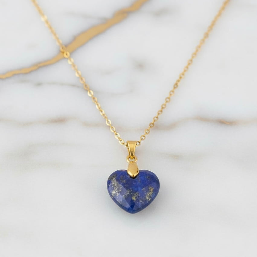 Lapislazuli Halskette - Kristall Herz