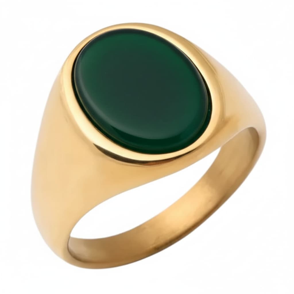 Onyx Ring Gold - grüner ovaler Kristall CrystalScents