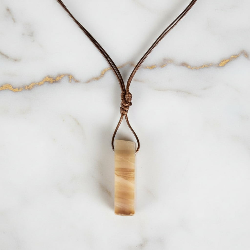 Achat Halskette mit länglichem Anhänger