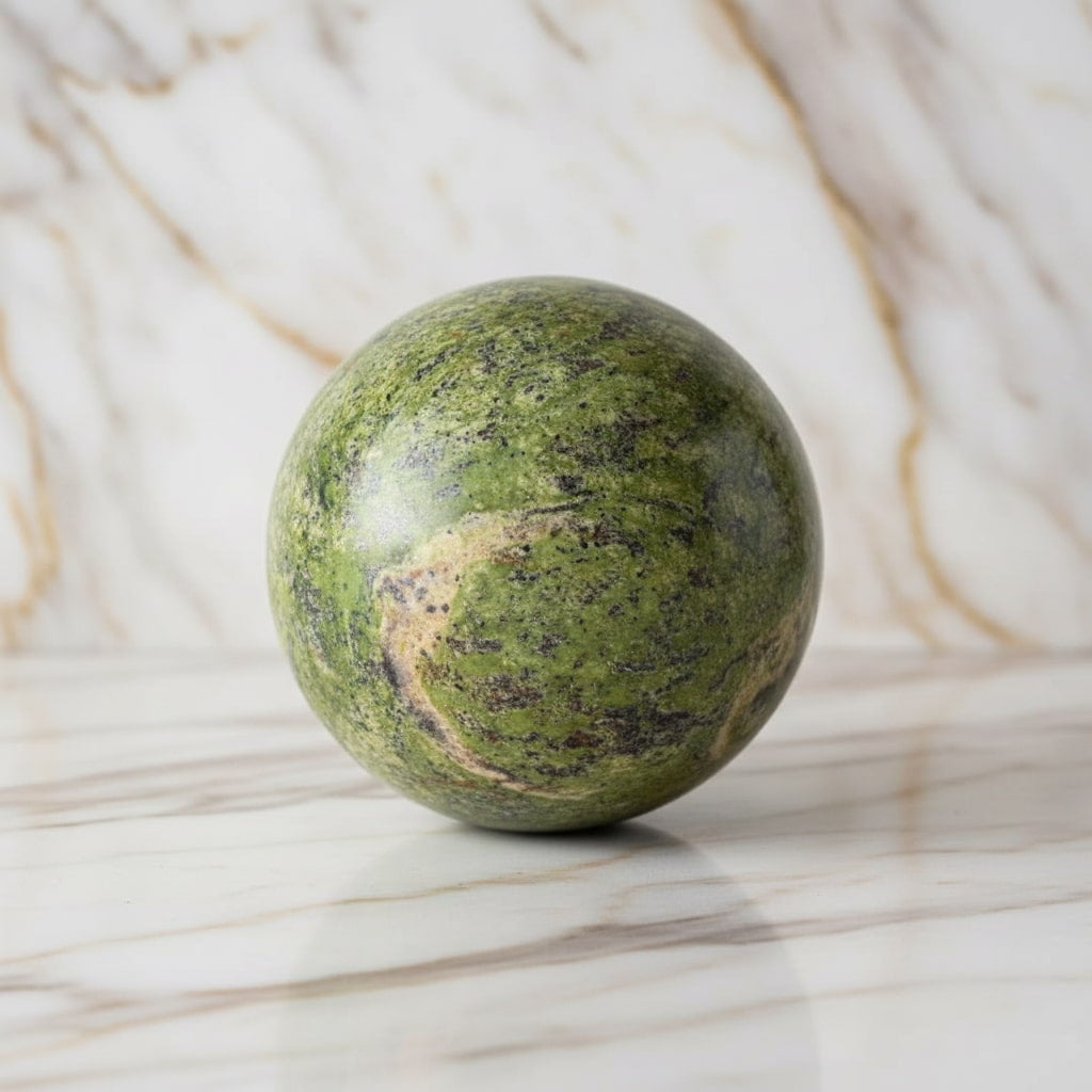 Serpentin Kugel – Ausgeglichenheit & Ruhe JETZT sichern CrystalScents