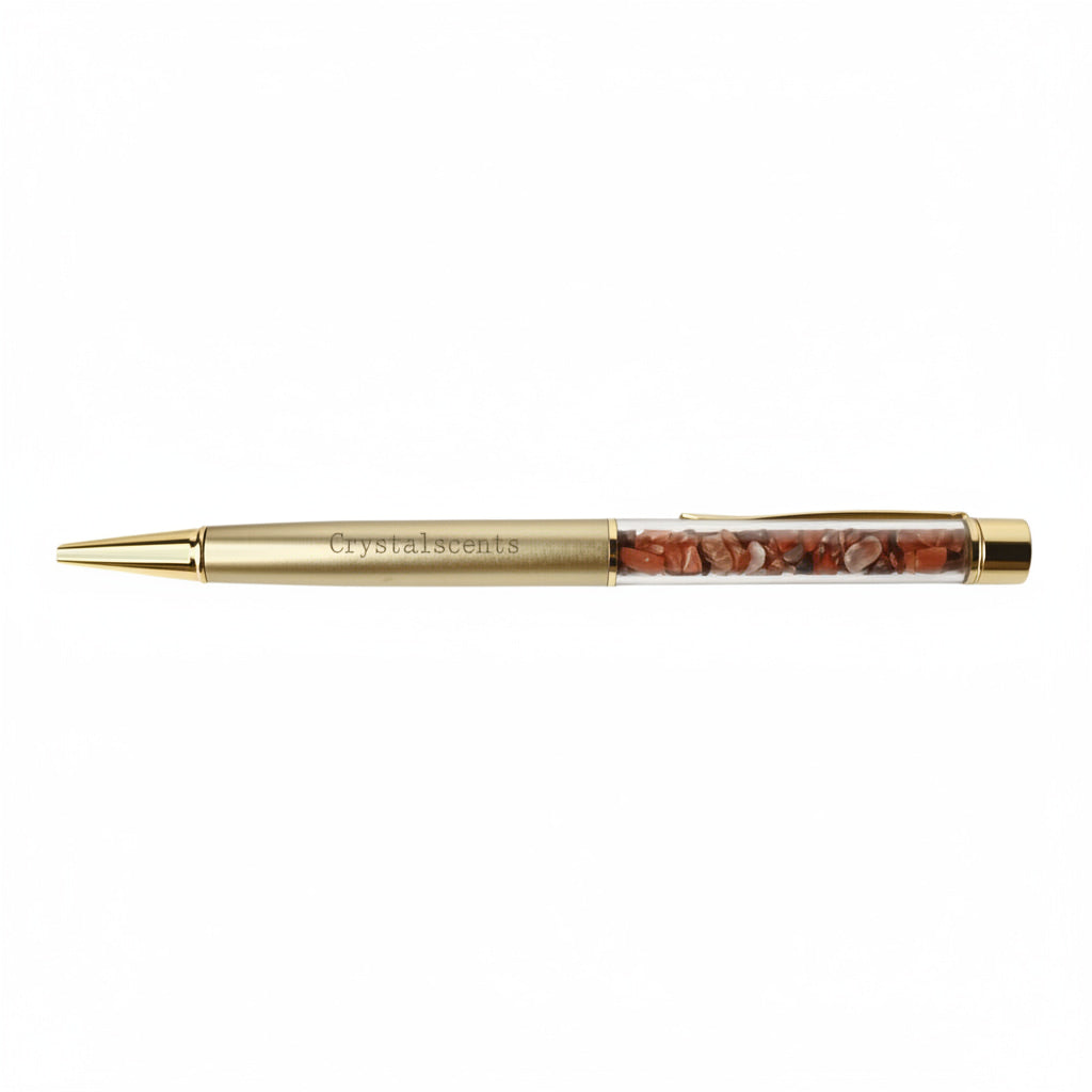 Roter Achat Kristallstift - Goldene Eleganz CrystalScents