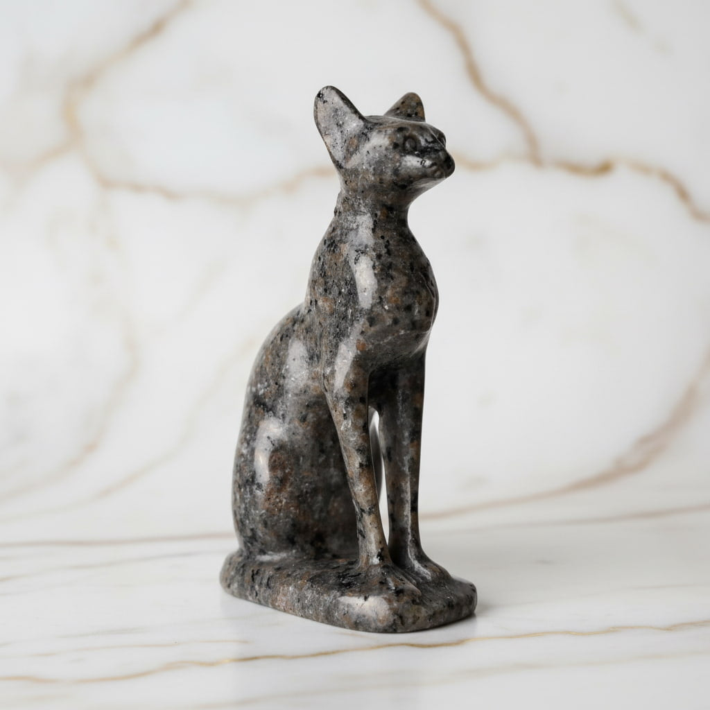 Flammenstein Katze - Skulptur mit UV-Reaktion CrystalScents
