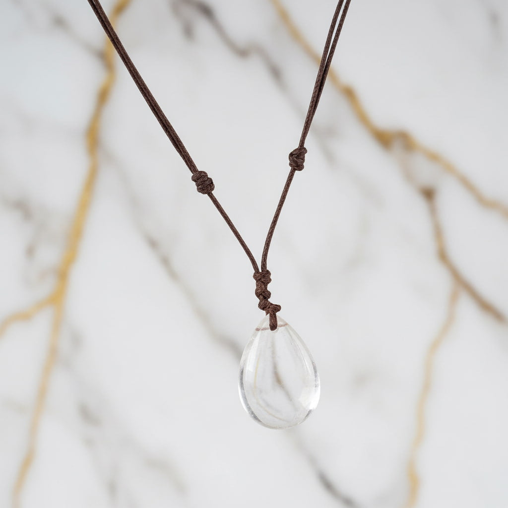 Bergkristall Halskette - Tropfenförmiger Anhänger