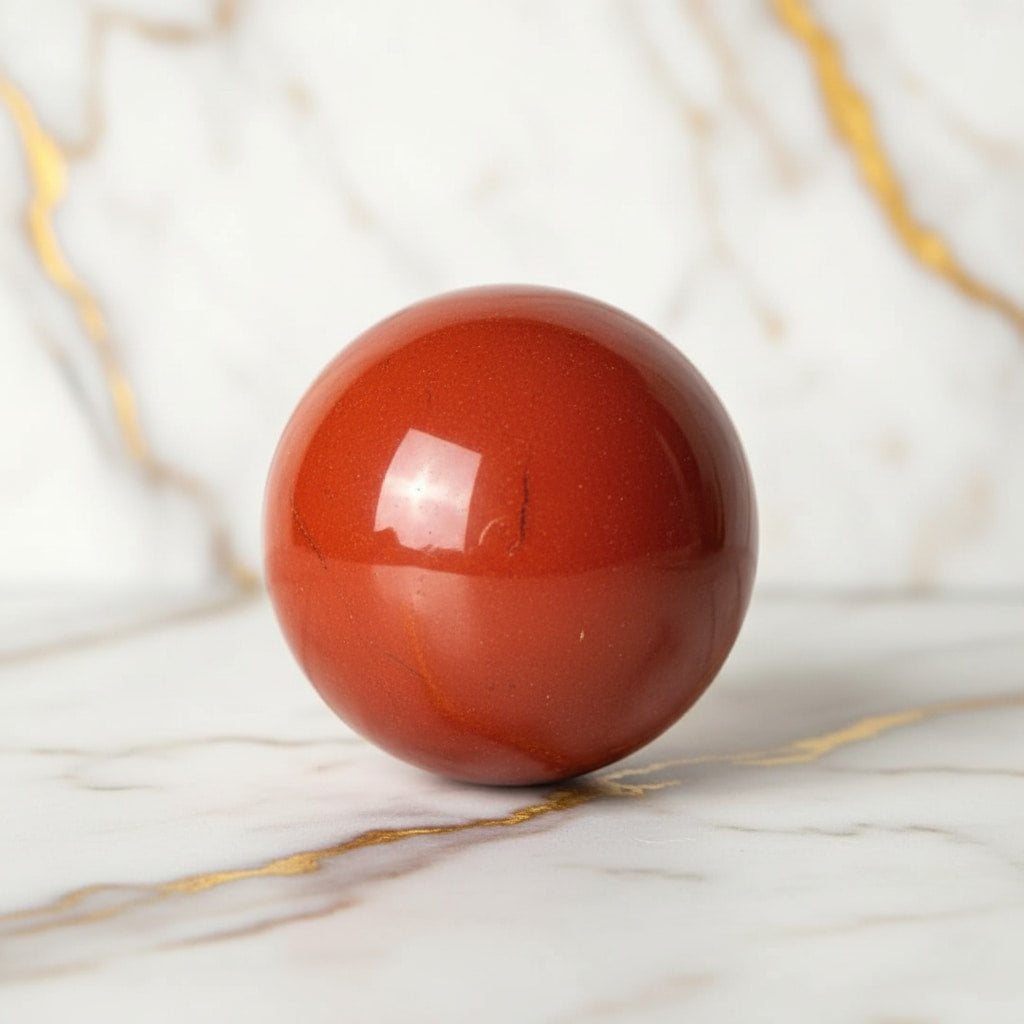 Jaspis Kugel Mini - Feuerroter Handschmeichler