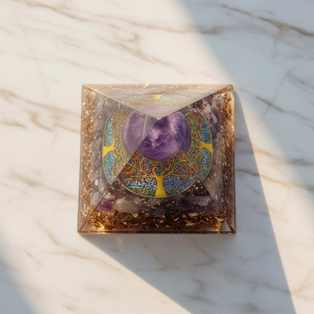 Amethyst Orgonit Pyramide - Klarheit & Intuition CrystalScents