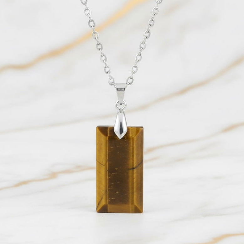 Tigerauge Halskette - Geschliffener Anhänger