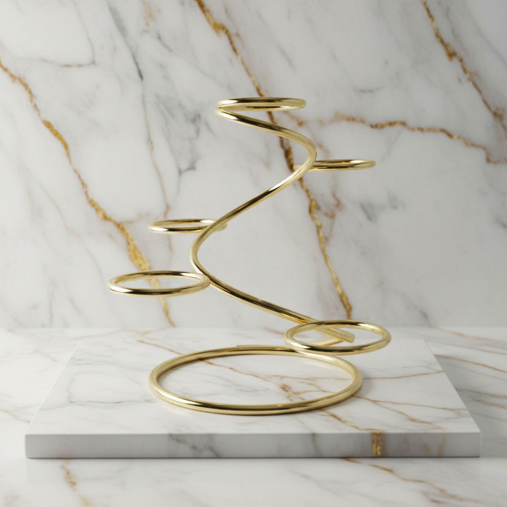 Kugelhalter Gold – Präsentation für bis zu 5 Kristallkugeln CrystalScents