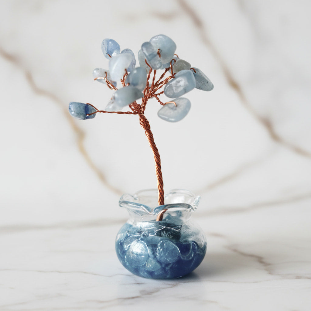 Mini Aquamarin Baum – Leichtigkeit & Natur CrystalScents
