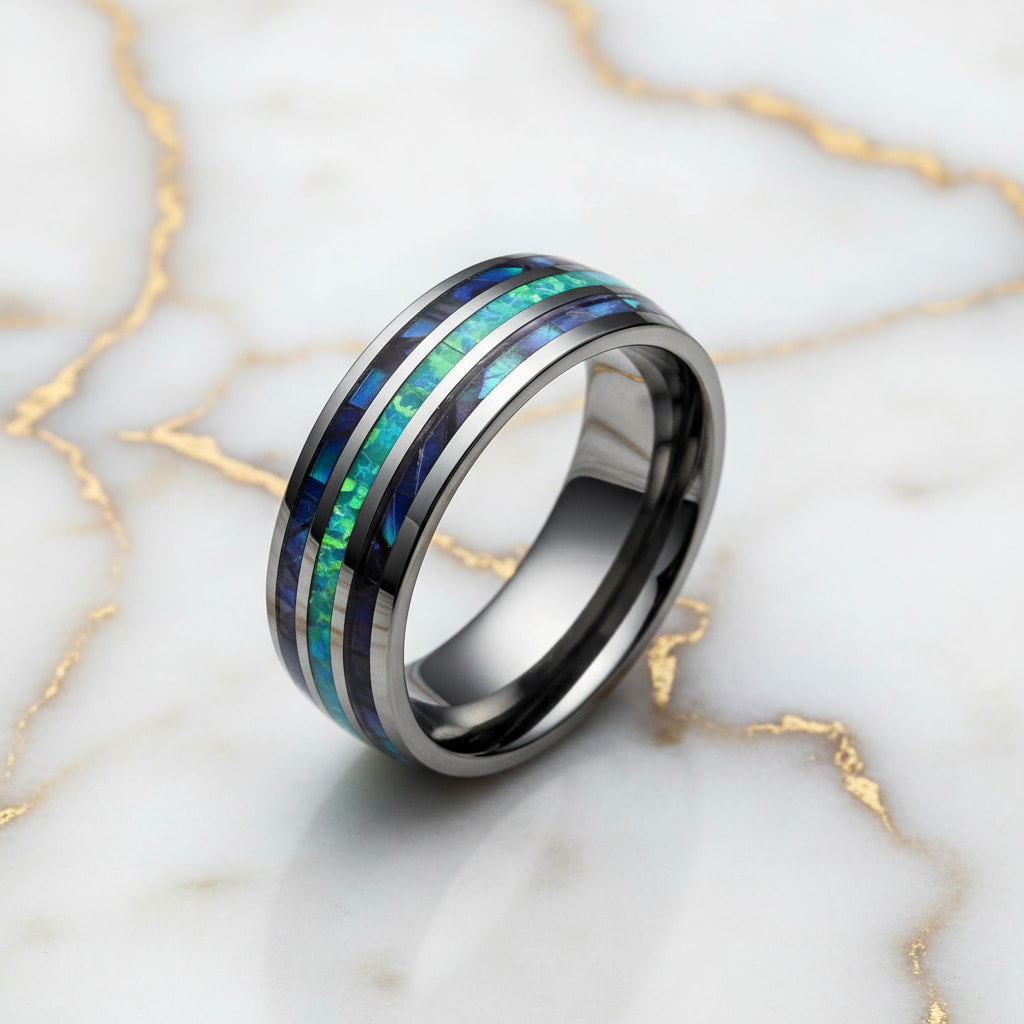 Ring mit Dunkelblau & Türkis - Farbakzent zum Tragen CrystalScents